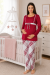 Effortt 8082 Vişne  Dantelli Lohusa Pijama Takım